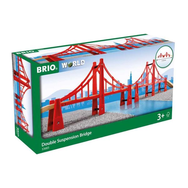 BRIO World - 33683 Double Suspension Bridge | 5 Piece Toy Train Accessory for Kids Age 3 and Up