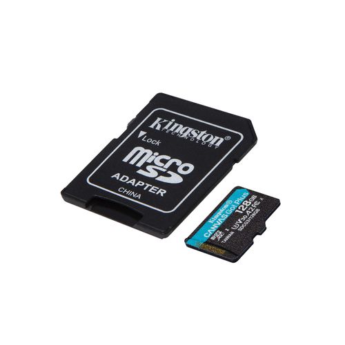 Kingston MicroSD 128GB, 170MB/s, UHS-I, U3, V30, A2 Adapter, Canvas Go! Plus, SDCG3/128GB, Nintendo Switch Compatible