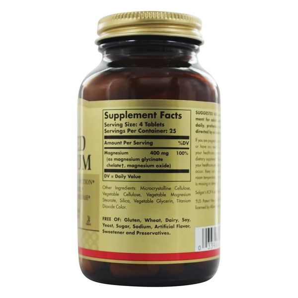 Solgar Chelated Magnesium - 100 Tablets