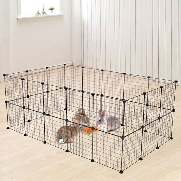 32pcs Pet Playpen Small Animal Cage Indoor Portable Metal Wire Yard Fence