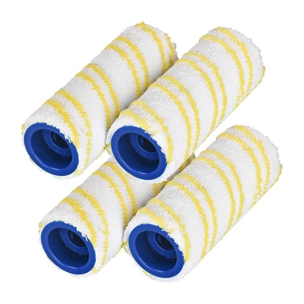 Jajadeal Microfibre Roller Brush Set Compatible with Karcher FC3 FC5 FC7 Cordless Hard Floor Cleaner Roller (4 Pcs Roller Brush.)