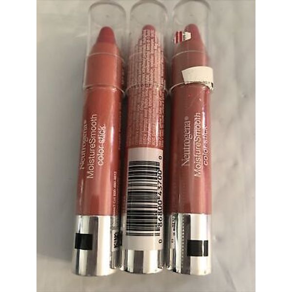 3x Neutrogena MoistureSmooth Color Stick #20 Fresh Papaya 0.011 oz