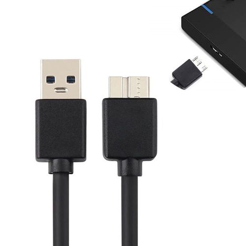 USB-A Male to Micro B Male Hard Disk Cable, USB Microb Cable, Deear USB 3.0 Cable, Micro B Cable, High Speed Data Transfer, Compatible with External HDD/SSD, Hard Drives, HD Cameras, etc. Black (39.4