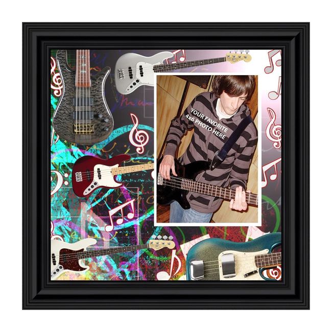 Bass Guitar Decor, Musical Picture Frame, 10X10 3521B