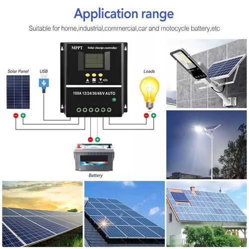 4000W 100A MPPT Solar Charge Controller USB 12V 24V 36V 48V PV Battery Regulator