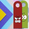 Love Face or Evil Face Door Hanger Angry Friendly Faces Peace