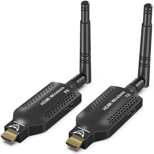 Wireless HDMI Transmitter and Receiver,4K Decode 1080P Output HDMI Extender Kit, Plug and Play, 150M/500Ft, for Streaming Video to Display/Projector from Laptop, PC, TV Box