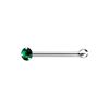The Goldmine - 925 Sterling Silver Nose Bone Stud with Tiny 1.5mm Claw-Set CZ