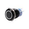 Self-locking Switch Latching Push Button Switch Metal Black Shell High Flush Push Button Switch, 19mm 12V On/Off LED Latch Control 1NO1NC(White)
