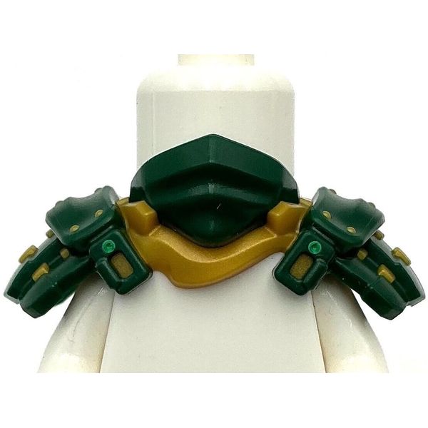 Lego New Dark Green Minifigure Armor Shoulder Pads and Bandana with Scabbard