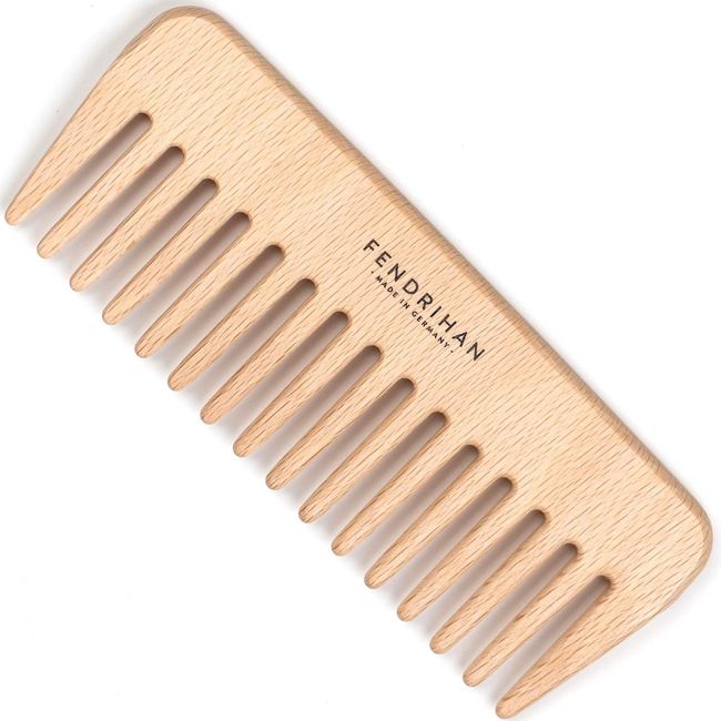 Fendrihan Beech Wood Styling Comb with Wide Teeth 5.3" (Made in Germany)