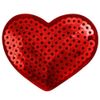 Patch Sequin Iron On Height 4.5cm x Width 6cm Heart Red Glitter Patch Applique Handmade Iron Patch Craft