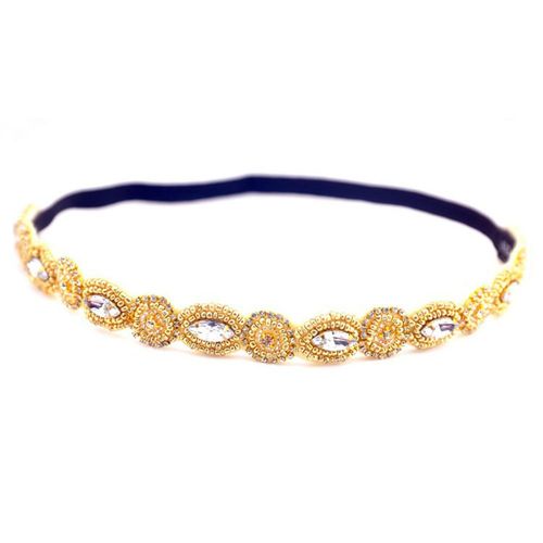 AKOAK Fashion Retro Style Handmade Crystal Rhinestone Beads Elastic Headband Hair Band Women Girls Hair Jewelry Accessories,#3