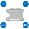 Identity-Plus: Clear Rigid Open Faced Landscape ID Card Badge Pass Holder (100)