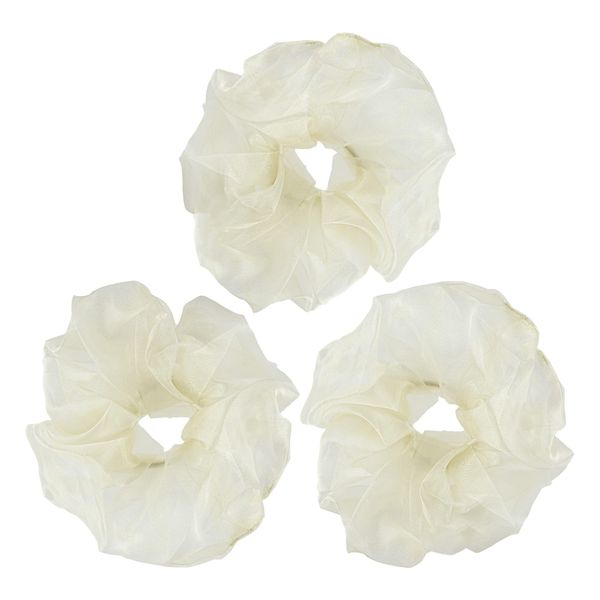 3 Extra large Organza Scrunchie - Cream