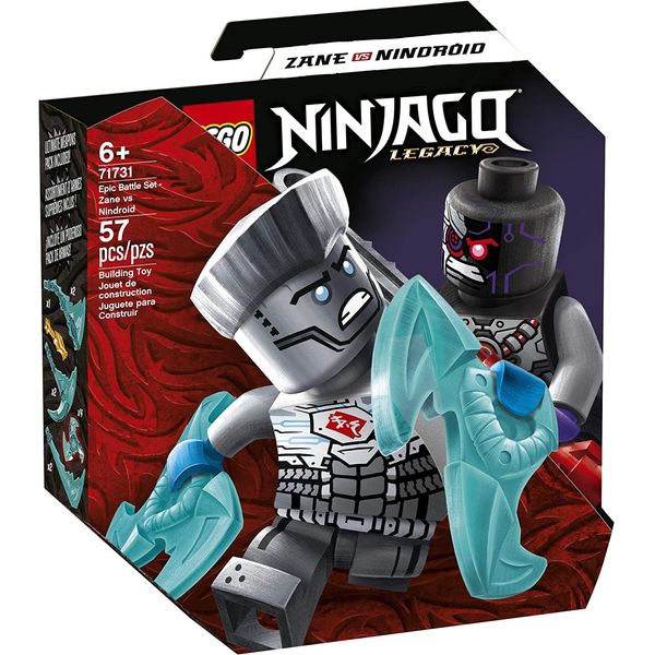 LEGO NINJAGO Epic Battle Set – Zane vs. Nindroid 71731 Building Kit; Ninja Toy Playset Featuring a Spinning Battle Toy, New 2021 (56 Pieces)