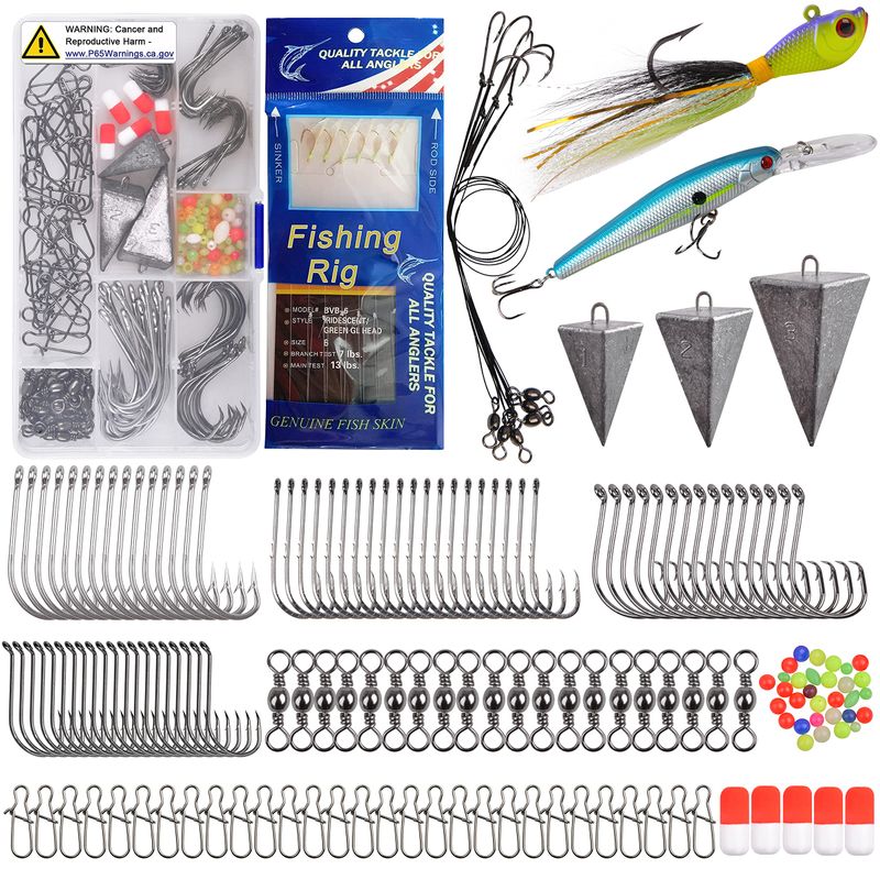 Saltwater Surf Fishing Tackle Kit,167pcs Surf Fishing Bait Rigs ...