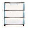 HOMZ 3-Drawer Cart Organizers with Removeable Wheels, Medium, Black & Clear