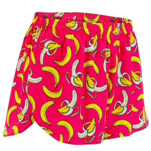 BOA Men's Stretch 3" Printed Half Split Trainer Running Shorts- Gone Bananas