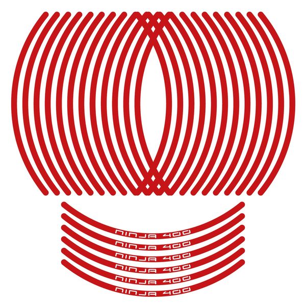 World Walk Ninja 400 Rim Sticker Red rim-6_rd