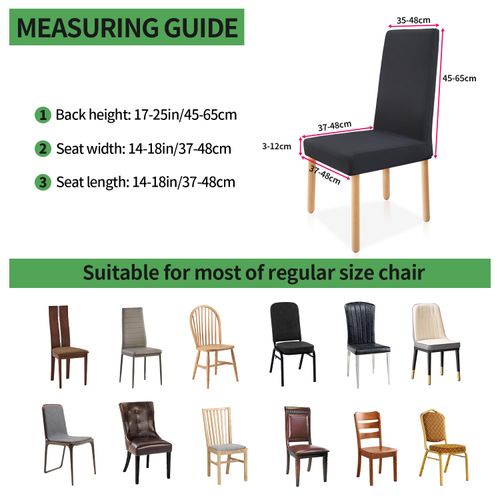 Zindoo Dining Chair Covers Set of 4, Stretch Modern Chair Slipcovers for Dining Room Banquet Kitchen Wedding Party, Washable Chair Protector (Black)
