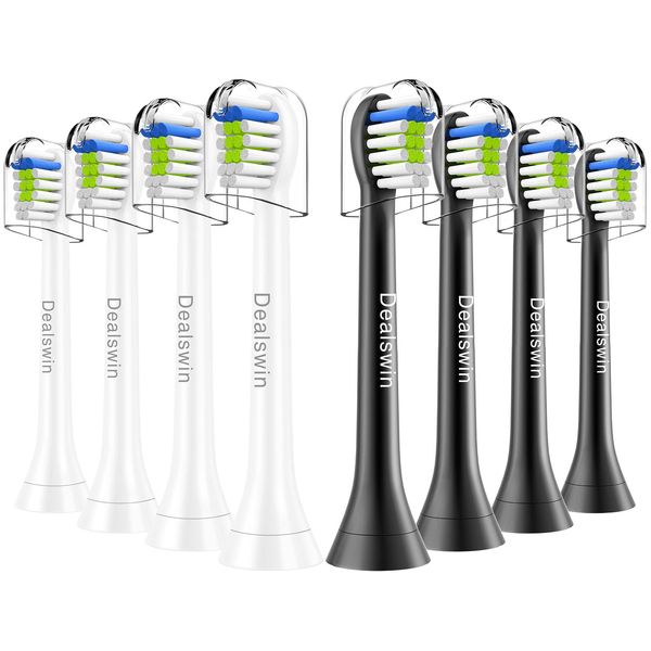 Dealswin Electric Toothbrush, Compatible with Philips Sonicare Replacement Brush: Compatible with Diamond Clean and More, Replacement Toothbrush, Brush Head, Plaque Removal, Compact, Mini Size, 8 Pieces