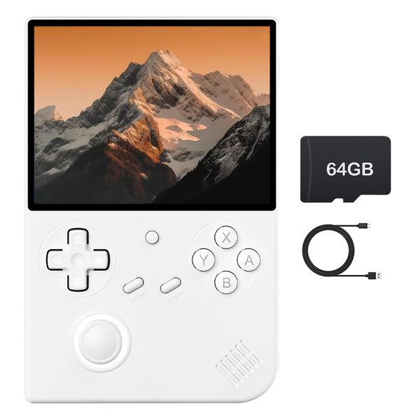 RG40XXV Retro Handheld Game Console, Linux OS Built-in 64G TF Card Retro Video Games Consoles 4.0 Inch IPS Screen Portable Pocket Video Player 5500+ Games (White)