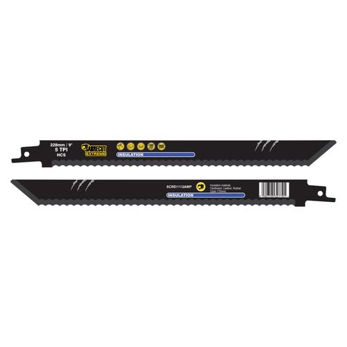 2 x SabreCut SCRS1113AWP 228mm 5 TPI S1113AWP Fast Insulation Materials, Wool, Cork, Leather and Cardboard Cutting Reciprocating Sabre Saw Blades Compatible with Bosch Dewalt Makita and many others