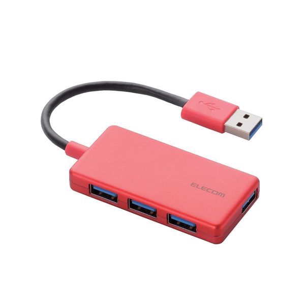 Elecom U3H-A416BRD USB 3.0 Hub 4 Port Bus Power Compact Red