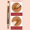Telescopic Lip Brush Concealer Brush, Double Head, Sliding Makeup Brush, Portable, Easy to Carry, Extendable, For Lip Balm & Lipstick, Makeup Brush, Fine Fiber Bristle, Easy to Use, Soft, Skin-friendly, For Beginners, Professional Makeup (Silver)