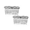 Elle 2 Piece Crystal and Silver Decorative Side Comb