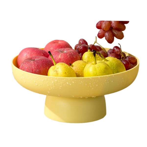 onefitow Fruit bowl Fruit Basket for Kitchen Countertop Kitchen Storage Baskets Stand Organization, Decor Centerpiece for Kitchen Counter or Dining Room Tables (yellow)