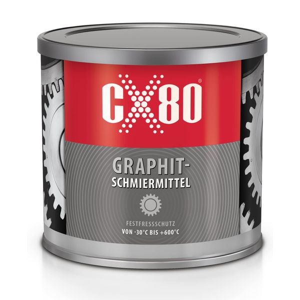 CX80 500 g Graphite Lubricant, High Temperature Grease with 15% Graphite, Water Resistant and Corrosion-Inhibiting, for Open Gears, Construction & Agricultural Machinery, Oven Chains