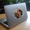 Dragon Sitting on Toilet - Wall Hole Sticker with 3D Effect