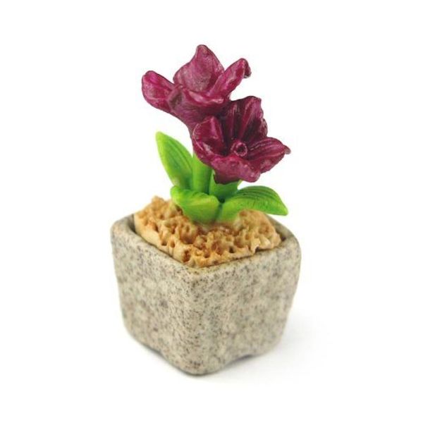 MyTinyWorld Miniature Handmade Purple Coloured Ceramic Flower (CFPU1)