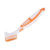 Denture Brush Denture Toothbrush Washing Brush Dual Head Safe Denture Washing Tools,Premium Hygiene Denture Brush False Teeth Brushing Tools for Denture Care Denture Tool Oral Care Orange