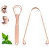 2Pcs Copper Tongue Scraper, Tongue Cleaner Set for Adults Kids, Stainless steel Wide Double Blades Oral Tongue Brush Cleaning Scrapping Sweeper for Fresh Breath and Mouth Hygiene Care with Travel Bag
