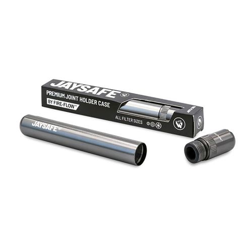 FIRE-FLOW™ Jaysafe® - Premium Joint Holder Case for All Filter Sizes, Activated Carbon Filter, Aluminium Case, Metal Tube, Odour-Proof, Waterproof, carbon, JAYSAFE