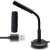 PC Microphone USB Condenser Desktop PC with Sponge Flexible 360 Degree Rotation Mute Function Remote Telework Online Meeting