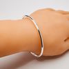 Treasure Bay Men's Solid 925 Sterling Silver Torque Bangle Bracelet - Plain 3.1mm Silver Bracelet for Men