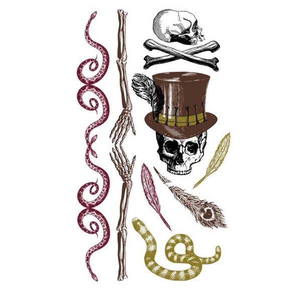 amscan Witch Doctor Tattoos, 16 per Pack Brown, 847877