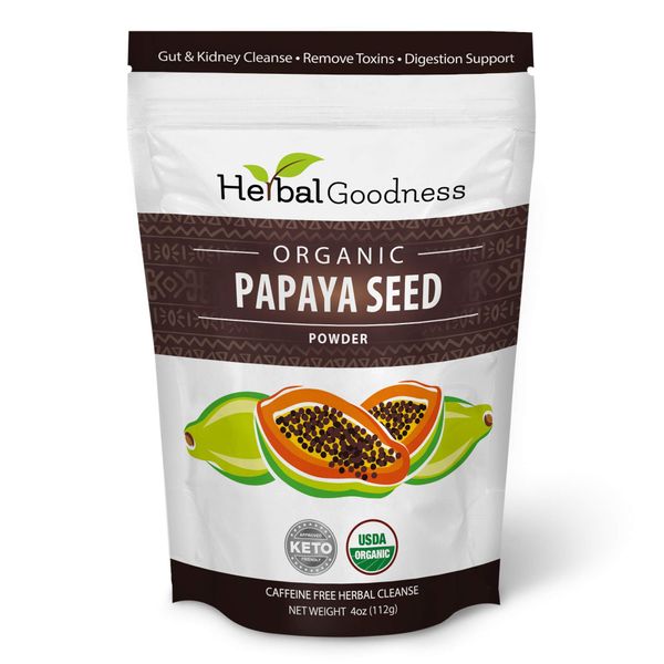 Organic Papaya Seeds Parasite Cleanse 4oz -10x Provides Health Support for Your Gut and Digestive System- 100% Natural Parasite Cleanse for Humans - Body Detox and Colon Broom Formula - 1 Pack