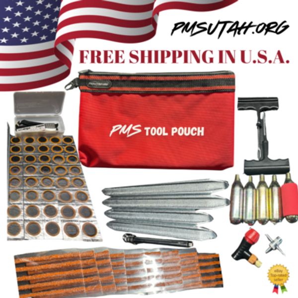 Motorcycle Dirt Bike Tire Repair Kit Tube Patch Plug CO2 Enduro Trail Inflator