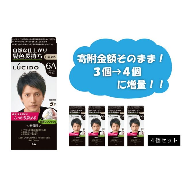 [Hometown Tax] Mandom Lucido One Push Care Color Ash Brown Set of 3 MA-15 [ LUCIDO Hair Dye Gray Hair Coloring Men&#39;s Cosmetics Fashionable Daily Necessities ] [Beauty/Ash Brown/Hair Coloring/Grey Hair Dye/Hair Color]