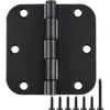 30 Pack Rounded Matte Black Door Hinges 3.5 Inch 5/8" Radius Interior 3 1/2" ...