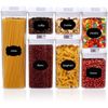 Food Storage Containers, Aitsite 7 PC, Kitchen Pantry Organization Set, White