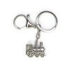 FizzyButton Gifts Steam Train keyring key ring and lobster clasp with silver tone charm