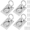FUNSUEI 4 PCS Flush Mount Lifting Ring Pull Handle, Square Flush Pull Ring Handles, Stainless Steel Flush Pull Latch Handle