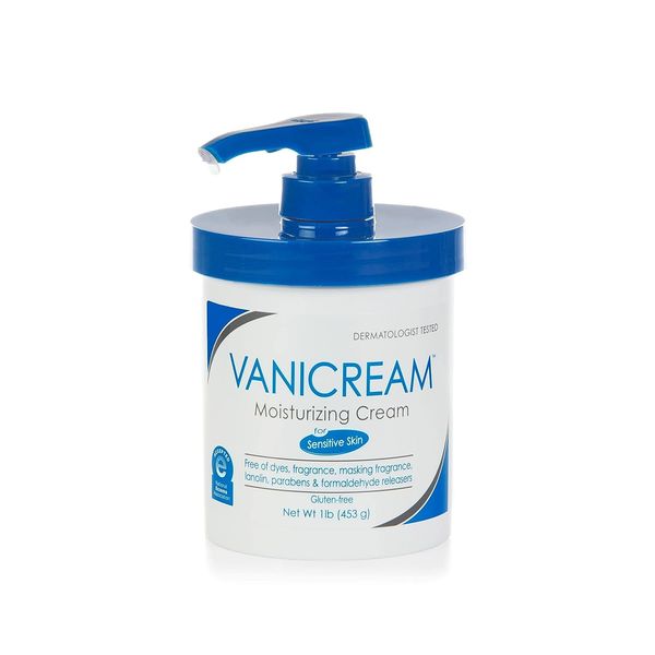 Vanicream Moisturizing Skin Cream with Pump Dispenser, Moisturizer for Those with Sensitive Skin,16 fl oz, 1 lb.