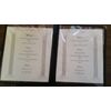 (FIVE) RESTAURANT MENU COVERS 8" x 11" DOUBLE PAGE BLACK TRIM/THUNDER GROUP